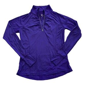 Tangerine Athletic Purple Quarter Zip Track Pullover Top S
